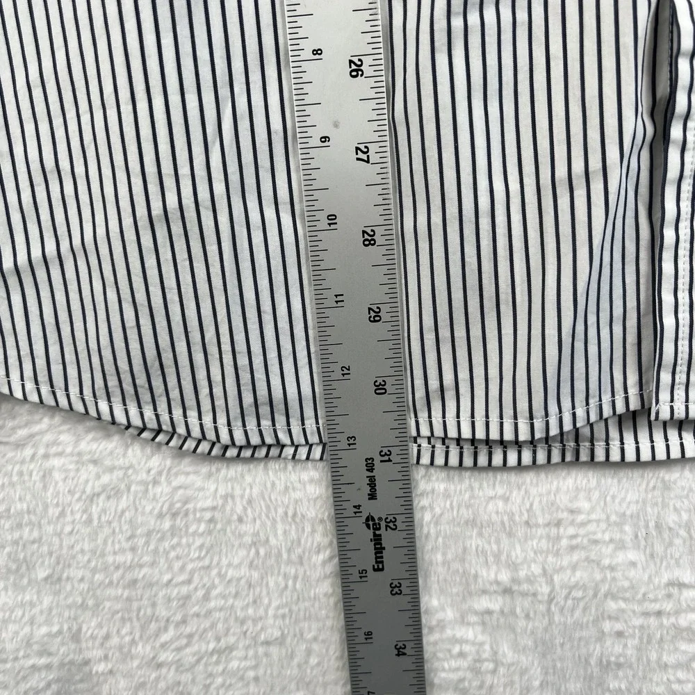 Banana Republic‎ Dress Shirt Mens XL White Striped Organic Cotton Standard Fit